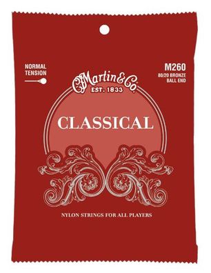 Martin M260 classic Nylon Saiten mit Ball End - normal tension für Konzertgitarre