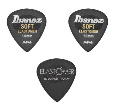 Ibanez Elastomer BEL16ST10S-HBK - 1,0 mm - soft - Plektren Picks (3 Stück)