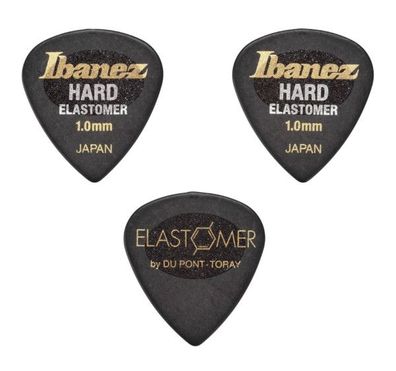 Ibanez Elastomer BEL16HD10S-HBK - 1,0 mm - hard - Plektren Picks (3 Stück)