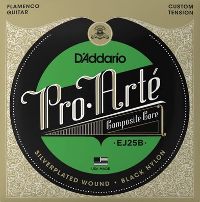 D'Addario EJ25B Black Nylon Composite Flamenco