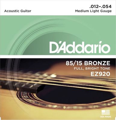 D'Addario EZ920 American Bronze - medium/light (012-054) - Saiten für Westerngitarre