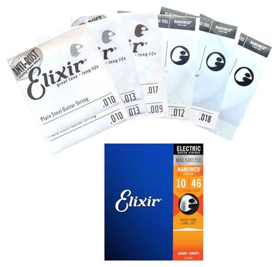 Elixir 12450 Nanoweb - Nickel, 12-string light (010-046) - Saiten für E-Gitarre
