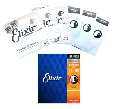 Elixir 12102 Nanoweb - Nickel, medium (011-049) - Saiten für E-Gitarre