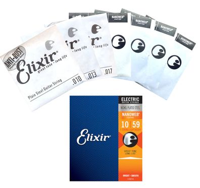 Elixir 12074 Nanoweb - Nickel, 7-string light/heavy (010-059) - Saiten für E-Gitarre