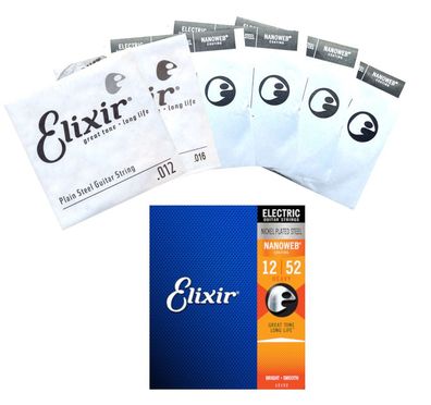 Elixir 12152 Nanoweb - Nickel, heavy (012-052) - Saiten für E-Gitarre