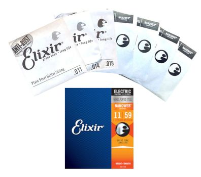 Elixir 12106 Nanoweb - Nickel, 7-string medium (011-059) - Saiten für E-Gitarre