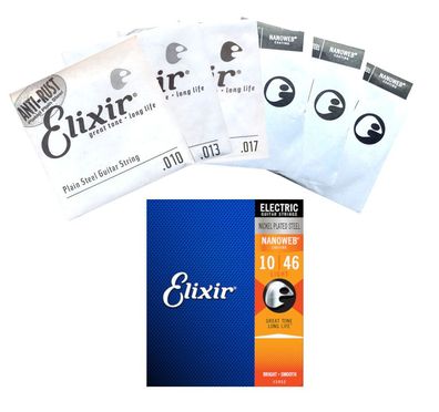Elixir 12052 Nanoweb - Nickel, light (010-046) - Saiten für E-Gitarre
