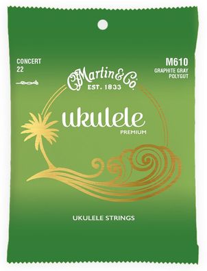 Martin M610 Premium Graphit Grey Polygut - Saiten für Konzertukulele