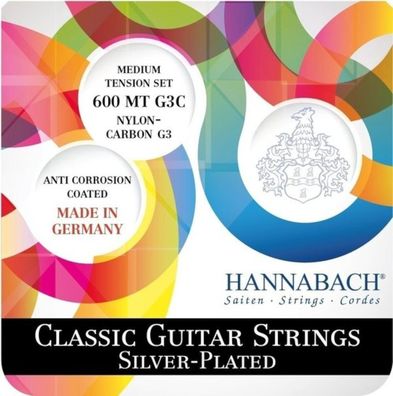 Hannabach 600MTG3C - medium - Saiten für Konzertgitarre mit Carbon g3