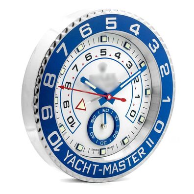 Wanduhr Rolex Yachtmaster 2 Stahl Oyster Perpetual Blau Weiß 34cm Moderne Luxusuhr