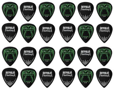 24x Dunlop Hetfield Black Fang Plektren, 1,14 mm, Ultex, schwarz