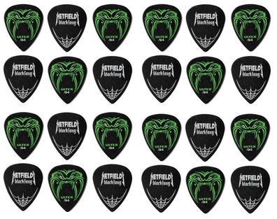 24x Dunlop Hetfield Black Fang Plektren, 0,94 mm, Ultex, schwarz