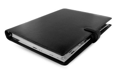 Filofax Finsbury A4 Zeitplaner Leder Schwarz Ringbuch Organizer 25 mm Ringung 025321