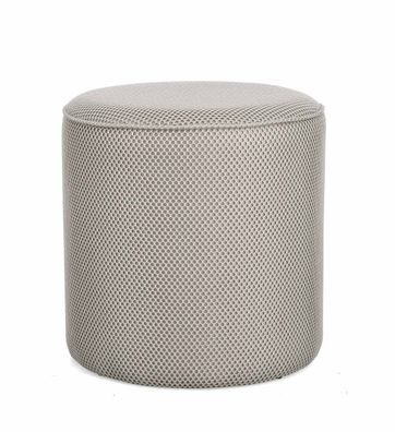 Bizzotto - Pouf Olesya aus Waben-Stoff Ø 42 cm, Hellgrau