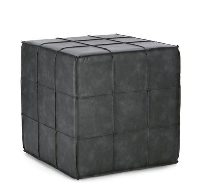 Bizzotto - Pouf Larisa aus Kunstleder, Dunkelgrau
