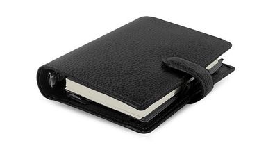 Filofax Finsbury Pocket Planer Leder Schwarz Ringbuch A7 Organizer 19 mm Ringe 025360