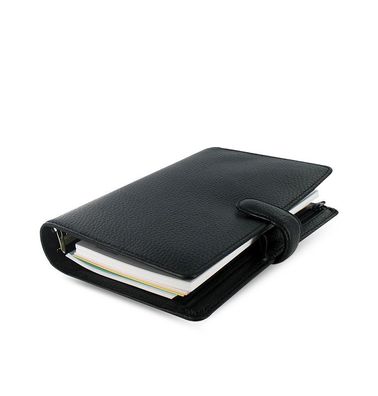 Filofax Finsbury Personal Planer Leder Schwarz Agenda A6 Organizer 23 mm Ringe 025385