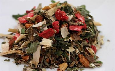 Erdbeere-Minze - Aromatisierter Kräutertee - Menge: 40g Verpackung: