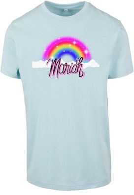 Merchcode Damen T-Shirt Ladies Mariah Rainbow Tee Ocean Blue