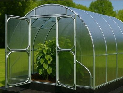 Gewächshaus PROFI ZEUS B4m-H2,3m-L 4,6,8, ,6mm PC+gratis Dampfsperrband+U-profile