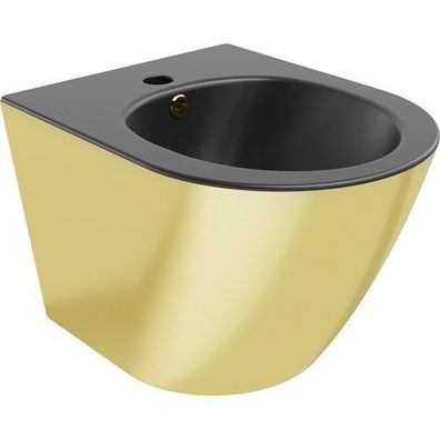 Mexen Lena wandmontiertes Bidet, Schwarz matt/Gold - 35224876