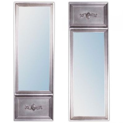 Wandspiegel Landhaus Holz Spiegel barock silber IMRESS 180x60cm