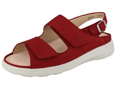 FINN Comfort Apia-S Damen Sommersandale mit Wechselfußbett rot Nubukleder