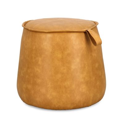 Bizzotto - Pouf Rudina aus Kunstleder, Senf