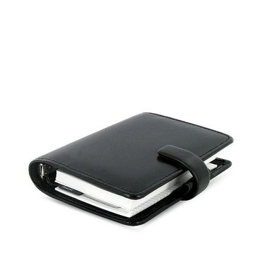 Filofax Pocket Organizer Metropol schwarz A7 Ringbuch Zeitplaner 19mm Ringung 026960