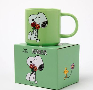 Peanuts Snoopy + Woodstock Tasse: Posy Flowers Porzellan Tasse 330 ML