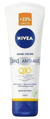 Nivea Handcreme Sonnenschutz, 100 ml, Feuchtigkeitsspendend und Schuetzend