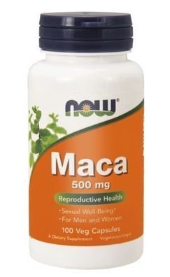 Now Foods Maca-Extrakt, 500mg, 100 Kapseln - Nahrungsergaenzungsmittel fuer Energie u