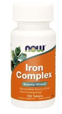 Now Foods Eisen Komplex, 100 Tabletten, Nahrungsergaenzungsmittel fuer Vitalitaet und