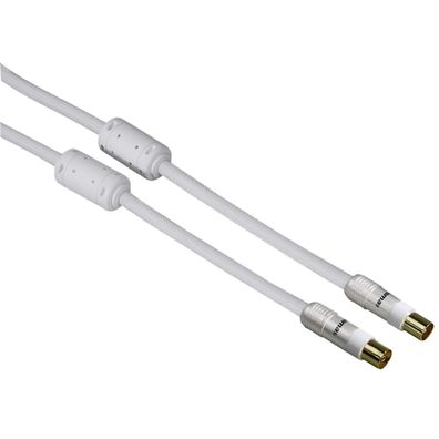 Hama Antennenkabel KoaxStecker Kupplung 1,5m 95dB Vergoldet für Antennendose
