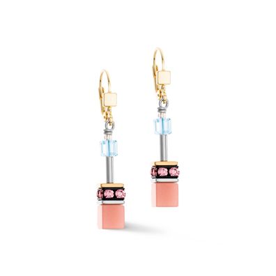 Coeur de Lion Ohrringe Aqua-Apricot 2838/20-2028 GeoCUBE® Iconic