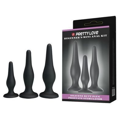Analplug-Set fuer Anfaenger - 3-teiliges Kit mit Groessen 85 mm, 115 mm, 130 mm