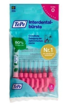 Tepe Interdentalbuersten, 0,4mm, 8 Reinigungsbuersten fuer Zahnpflege