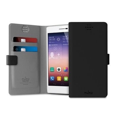 Puro Universal Slim Wallet Booklet FlipCase SchutzHülle Cover 360°Cases Black