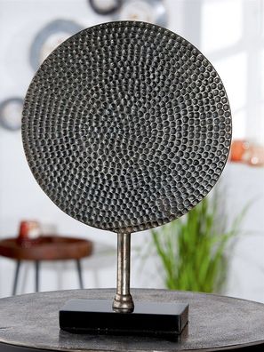 Gilde Skulptur "Round" Aluminium silberfarben 67605