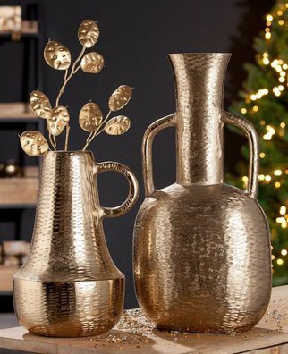 Gilde Alu Vase bauchig Lola 69153