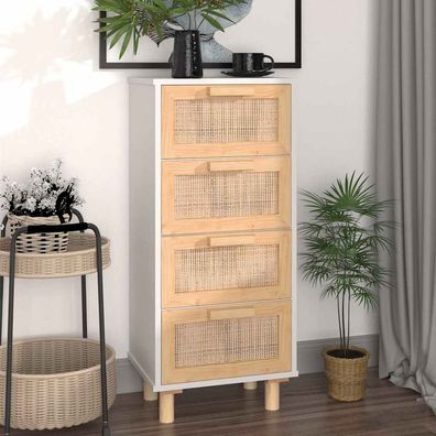 Sideboard | Highboard mit Rattanfront | Schubladenschrank | Massivholz | 90cm