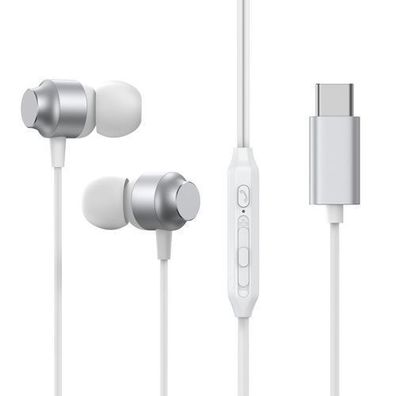Joyroom JR-EC06 USB-C In-Ear-Ohrhoerer - Elegantes Silber Design