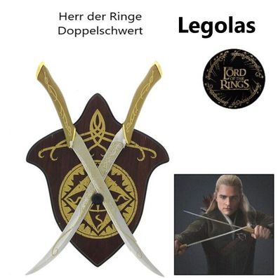 NEU Herr der Ringe Doppelschwert SET Legolas 56cm groß für Cosplay Sammler LOTR