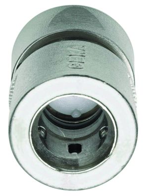 GEKA® plus Schlauchstück mit Wasserstopp 1/2 Zoll Messing vernickelt