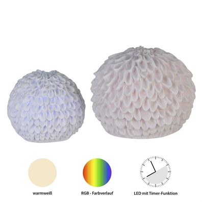 Casablanca LED Leuchtkugel Blossom creme, P44 6h Timer Höhe: 14 cm Ø 18 cm 79822