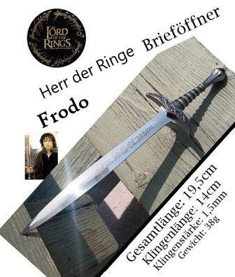 NEU Herr der Ringe Frodos Schwert Brieföffner 19,5cm für Sammler Fans Cosplay