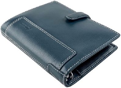 Filofax Pocket Holborn Zeitplaner Leder Blau Agenda A7 Organizer 15 mm Ringung 025610
