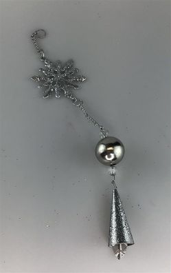 Gilde Hänger Kette Schneeflocke Alu silber L:35cm