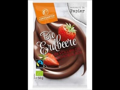 Landgarten 6x Bio FT Erdbeere in Vollmilch-Schokolade 50g 50g