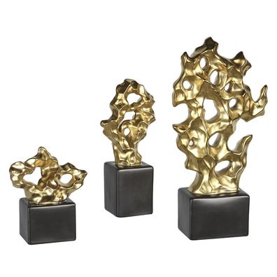 Casablanca Skulptur Nugget schwarz/gold H.40cm Höhe: 40 cm Breite: 22 cm Tiefe: